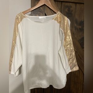 Sequined long sleeved top by Retrology